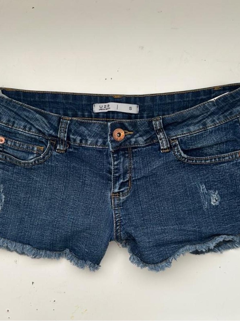 Y2K Low Rise Dark Washed Denim Shorts